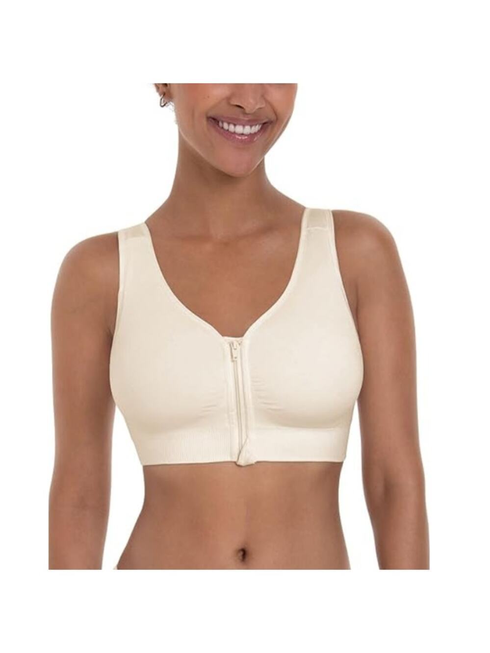Anita Women's Cryatal Lynn Mastectomy Zip-front Bra Size XL